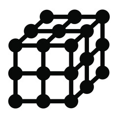 
Science and cubic lattice, solid icon design of cubics
