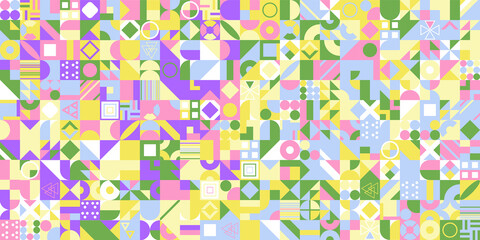 Colorful mosaic covers design. Minimal geometric pattern background