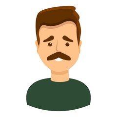 Sad man icon. Cartoon of sad man vector icon for web design isolated on white background