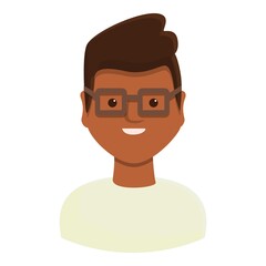 Young scientist icon. Cartoon of young scientist vector icon for web design isolated on white background