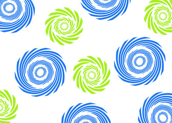 background spiral blue, green lines pattern on an isolated basis