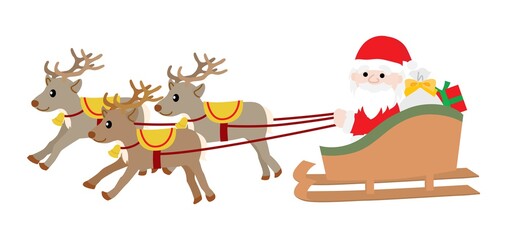 クリスマスのサンタとトナカイ