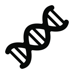 
Deoxyribonucleic acid, gene icon in glyph design 
