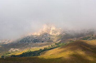 Rocks of the Guambashi pass in Karachay-Cherkessia