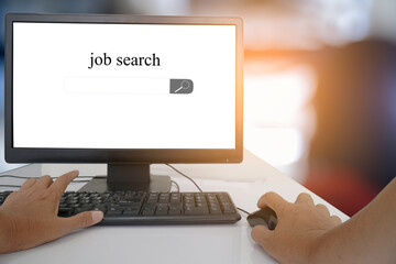 browsing work opportunities online using job search