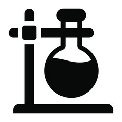 
Lab beaker glyph icon in editable style
