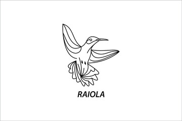 Fototapeta na wymiar raiola bird logo illustration with line style
