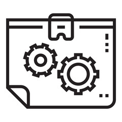 Presentation Gears Business Model Flat Icon Isolated On White Background