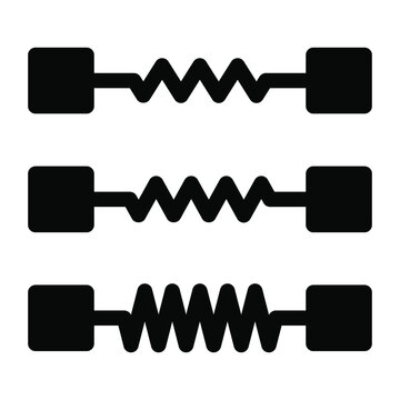 
Three Elastic Physics Springs Denoting Hookes Law In Solid Icon
