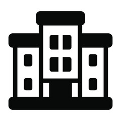 
An architecture of university building in solid icon
