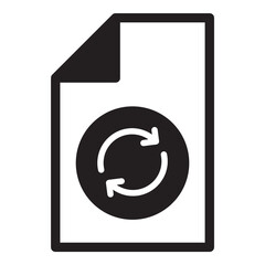 Interface Refresh Arrow Document Flat Icon Isolated On White Background