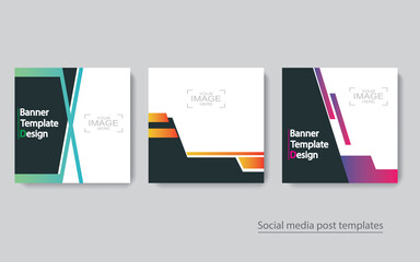 set banner social media post design,vector illustrations.