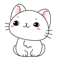 Vector illustration of cute sitting cat