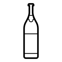 Package Glass Bottle Wine Flat Icon Isolated On White Background