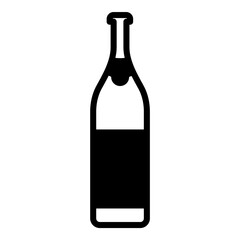 Package Glass Bottle Wine Flat Icon Isolated On White Background