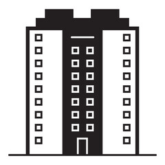 Obraz premium Skyscraper City Building Flat Icon Isolated On White Background