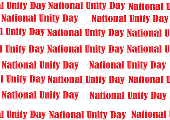National Unity Day on a red and white background.