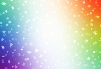 Light Multicolor vector texture with colored snowflakes, stars.