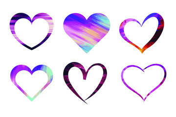 Colorful vector Heart icon. Love symbol Flat style. Design elements for Valentine's day