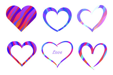 Colorful vector Heart icon. Love symbol Flat style. Design elements for Valentine's day