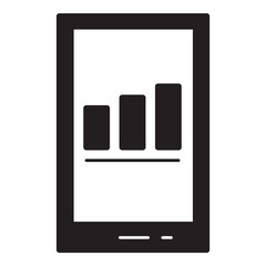 Mobile Finance Chart Rating Info Flat Icon Isolated On White Background