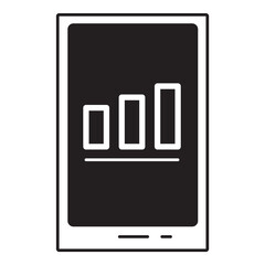 Mobile Chart Rating Business Flat Icon Isolated On White Background