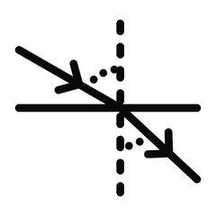 
Refraction light principle, solid icon design
