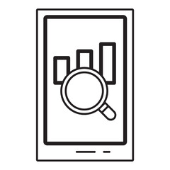 Mobile Chart Rating Research Business Flat Icon Isolated On White Background