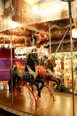 Festive carousel in a holiday park.