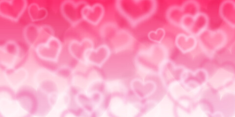 Background of blurry hearts in pink colors. Valentine's day illustration