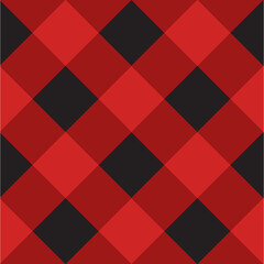 Vector seamless pattern of Scottish checkered Tartan plaid isolated on red background