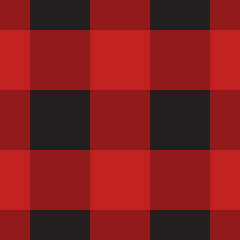 Fototapeta na wymiar Vector seamless pattern of Scottish black checkered Tartan plaid isolated on red background