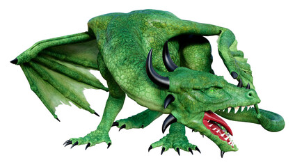 Obraz premium 3D Rendering Fairy Tale Dragon on White