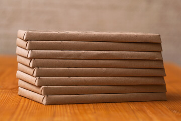 Lots of chocolate bars. Chocolate bars in packages