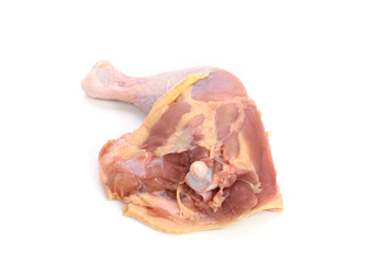 Raw chicken legs isolated on white background.