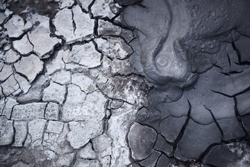  Closeup of a mud volcano in Crimea. Not far from the city of Kerch.