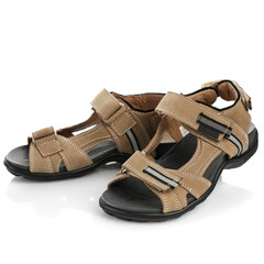 Pair of children's sandals isolated on white.