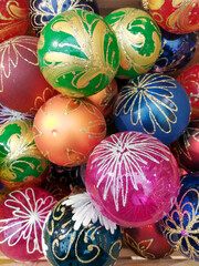 colorful christmas balls