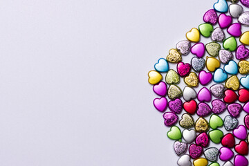 beautiful colored background of colorful hearts, valentine's day greeting card