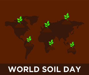 World Soil Day in the world map in flat style
