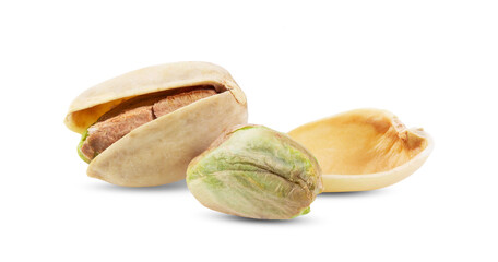 Pistachios on a white background