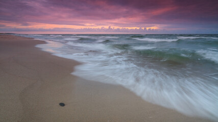 Wonderful summer evening by the Baltic Sea in Nida, Lithuania.
