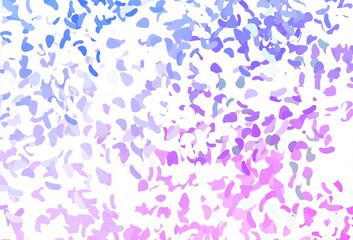 Light Pink, Blue vector pattern with chaotic shapes.