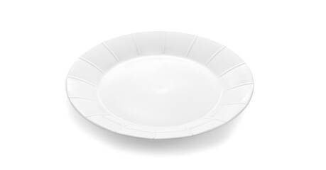 white plate ceramic on white background.