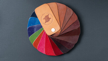 high quality italy vegetable leather sample card with 18 different...