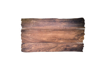 Single of wooden sign isolated on white background with clipping path for design