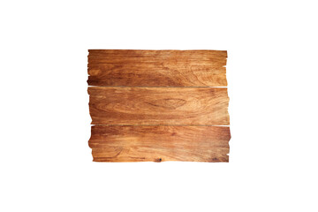 Single of wooden sign isolated on white background with clipping path for design