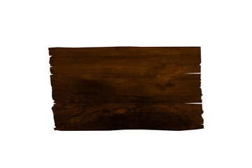 Single of wooden sign isolated on white background with clipping path for design