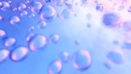 Abstract bokeh background of colorful bubbles 3d render