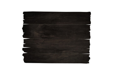 Front view of old wooden sign isolated on white background with clipping path for design